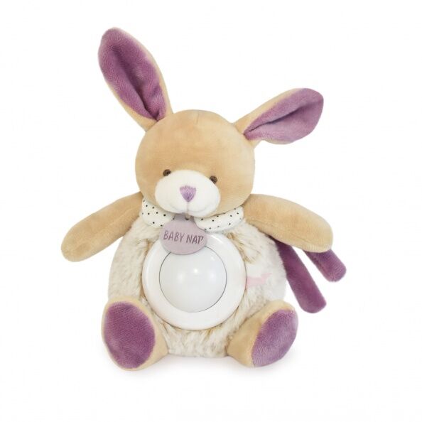  - les lumilunes - veilleuse lapin violet gris 15 cm 